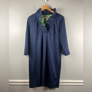 Gretchen Scott XXL/16 Ruffle Neck Catalina Jersey dark blue dress
